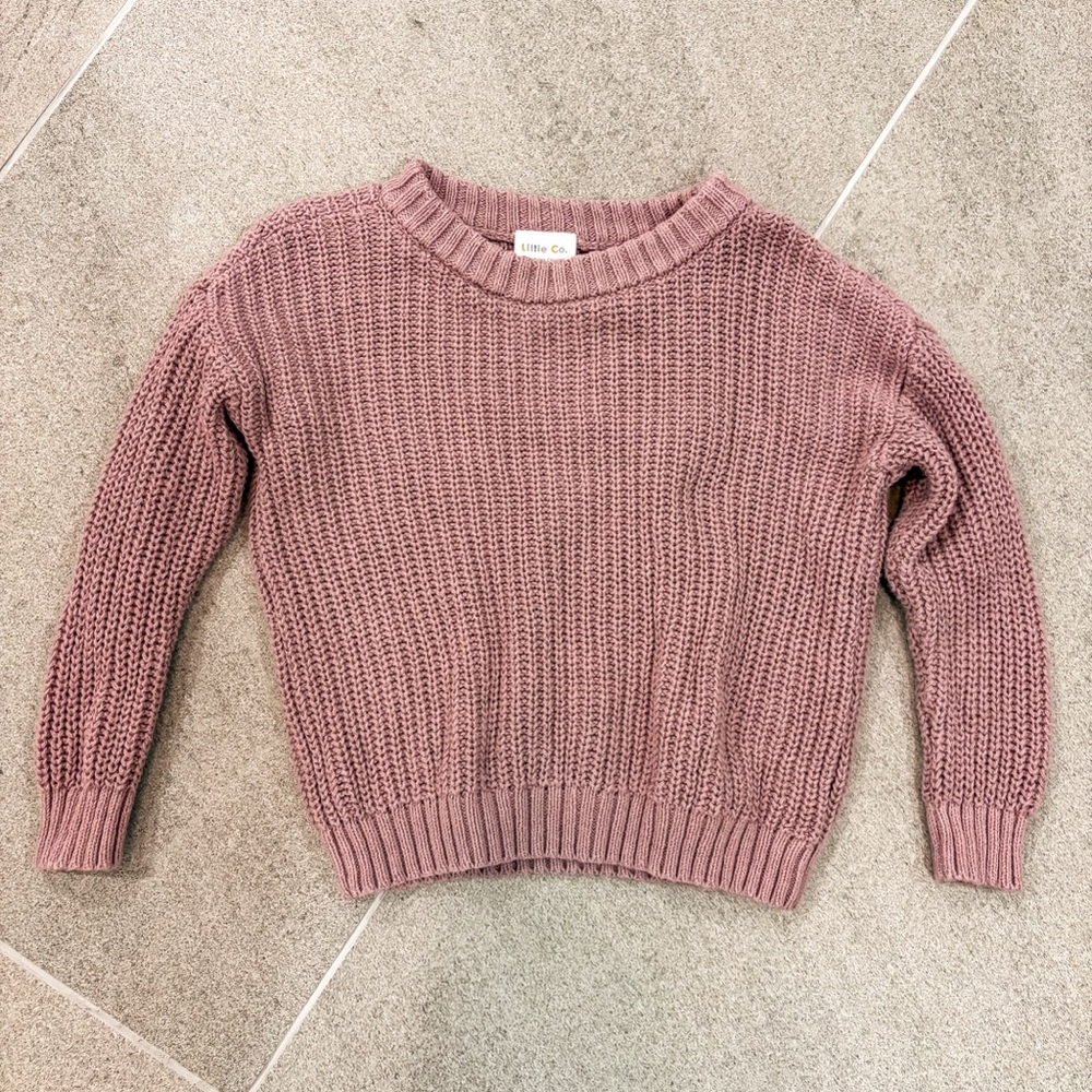 Little Co. Toddler Girl Knit Mauve Sweater